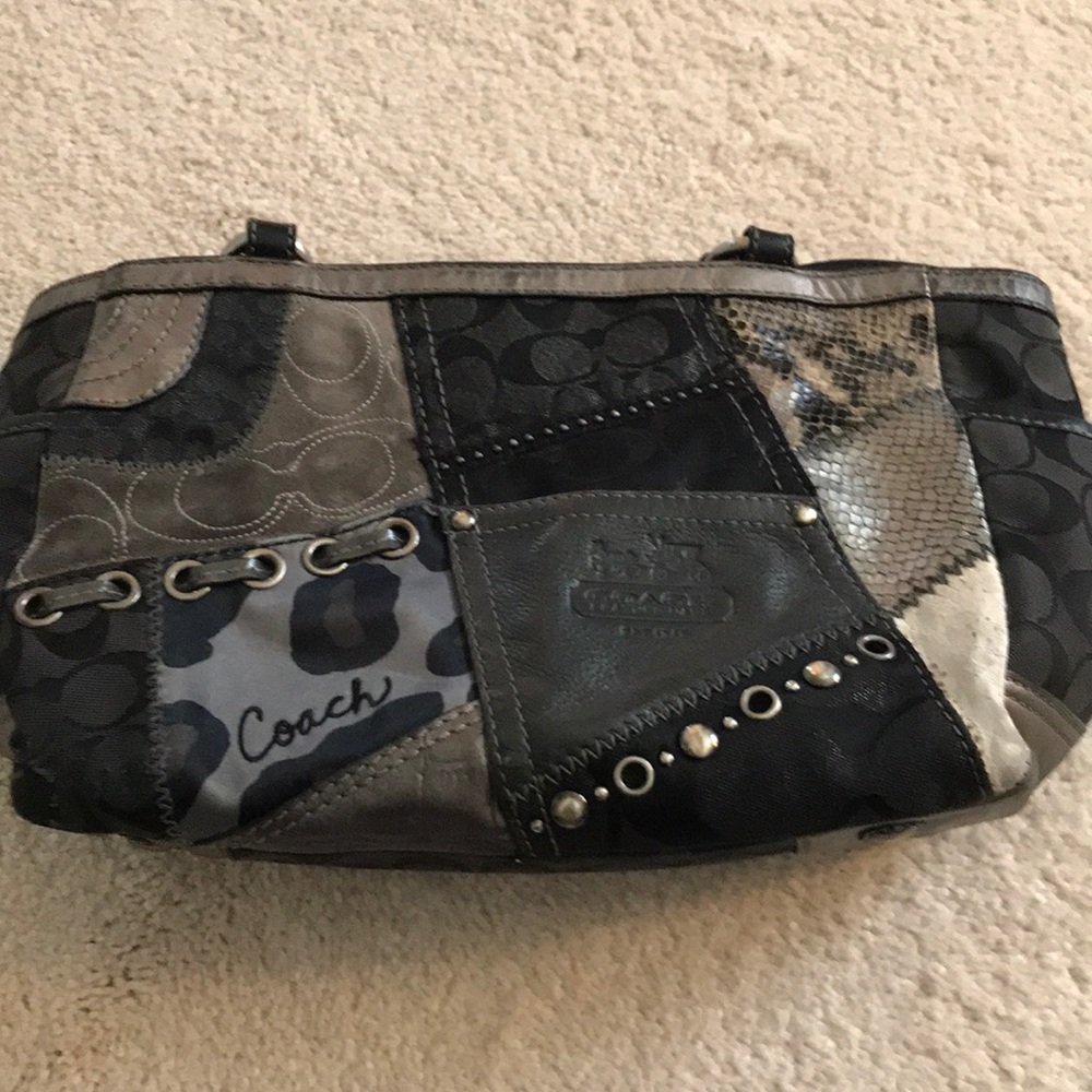 Mixed pattern old school Coach bag